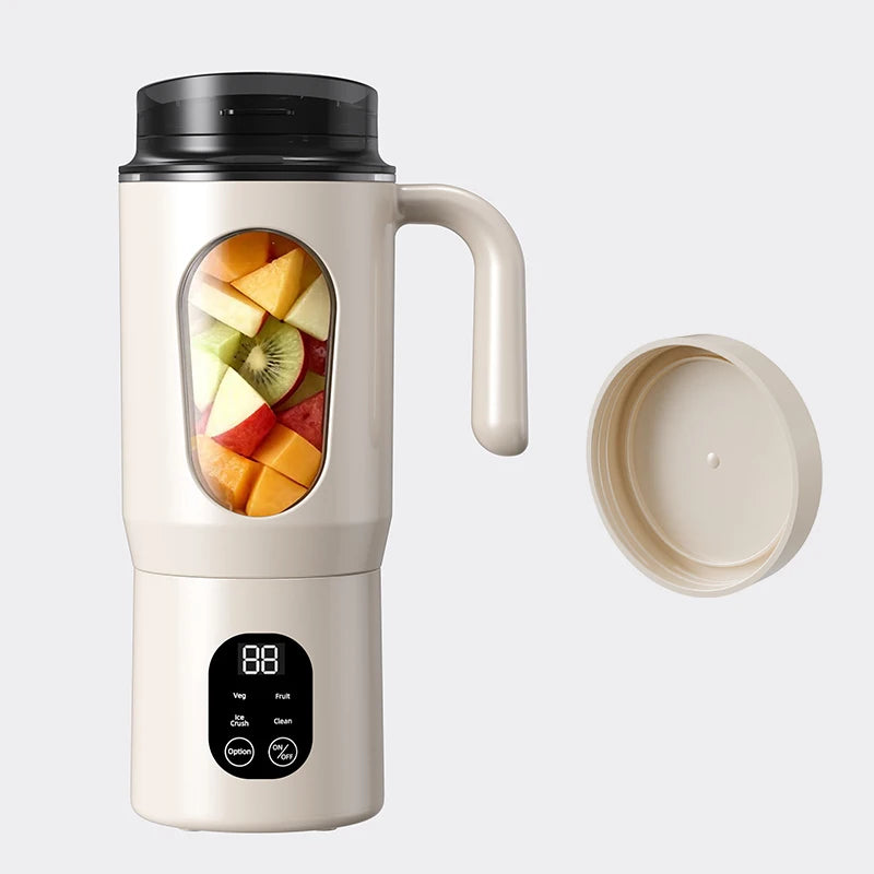 USB Charging Juicer, mini Ice Crusher, Can Make Smoothies and Milkshakes, Perfect for Travel, Double Lid Portable Handle Juicer