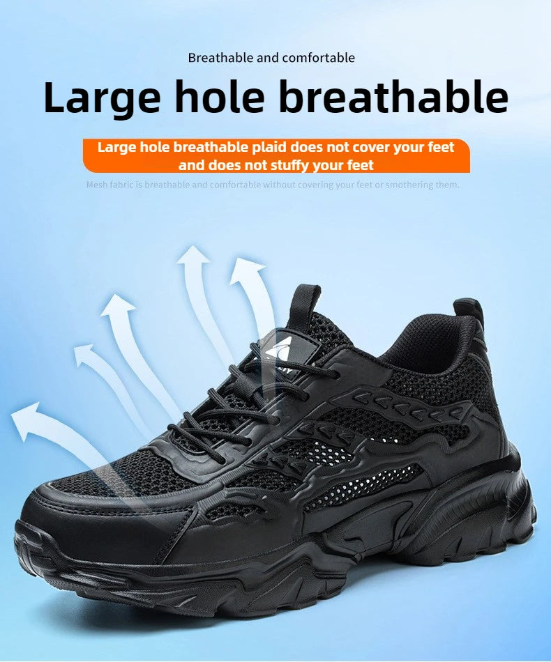 summer breathable safety shoes lightweight work shoes for men women working boots with plastic toe insulation 6KV work sneakers