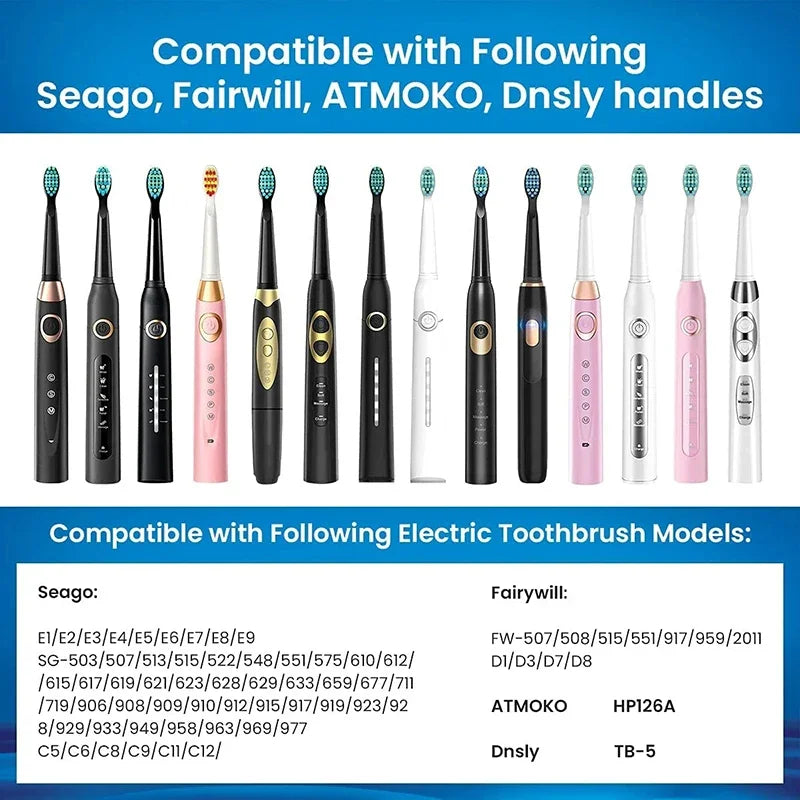 Tooth Brush Head For Seago-507B/908/909/917/610/659/719/910/575/551/548 Electric Toothbrush Deep Clean Dupont Bristle Brush Head