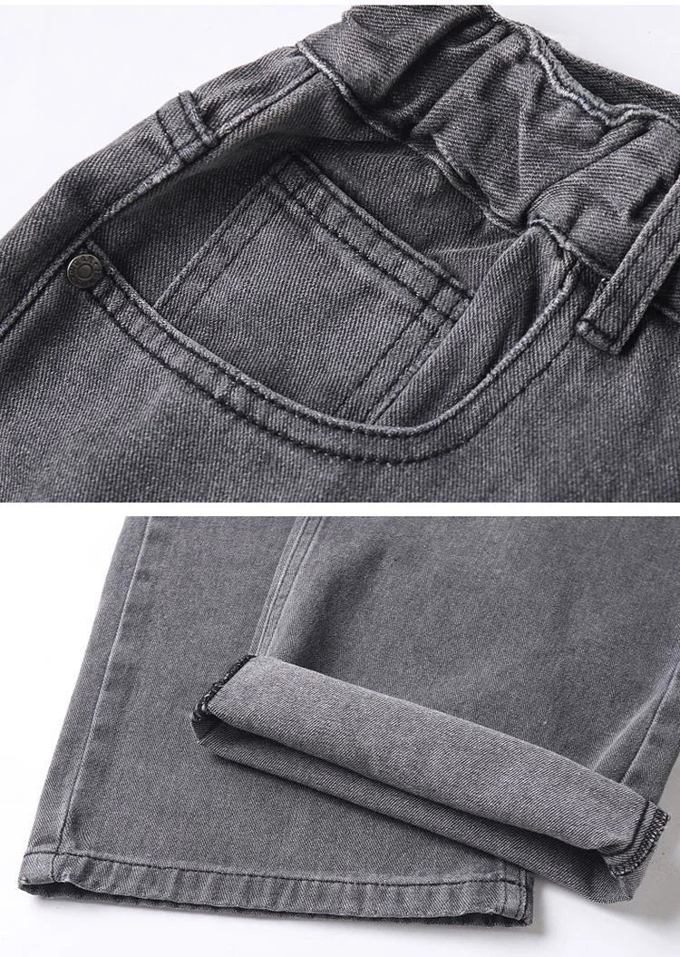 Men's Plus Size Jeans Elastic Waistband 30-48inch Stretch Denim Pants Straight Leg Breathable Loose Fit Streetwear Casual Wear