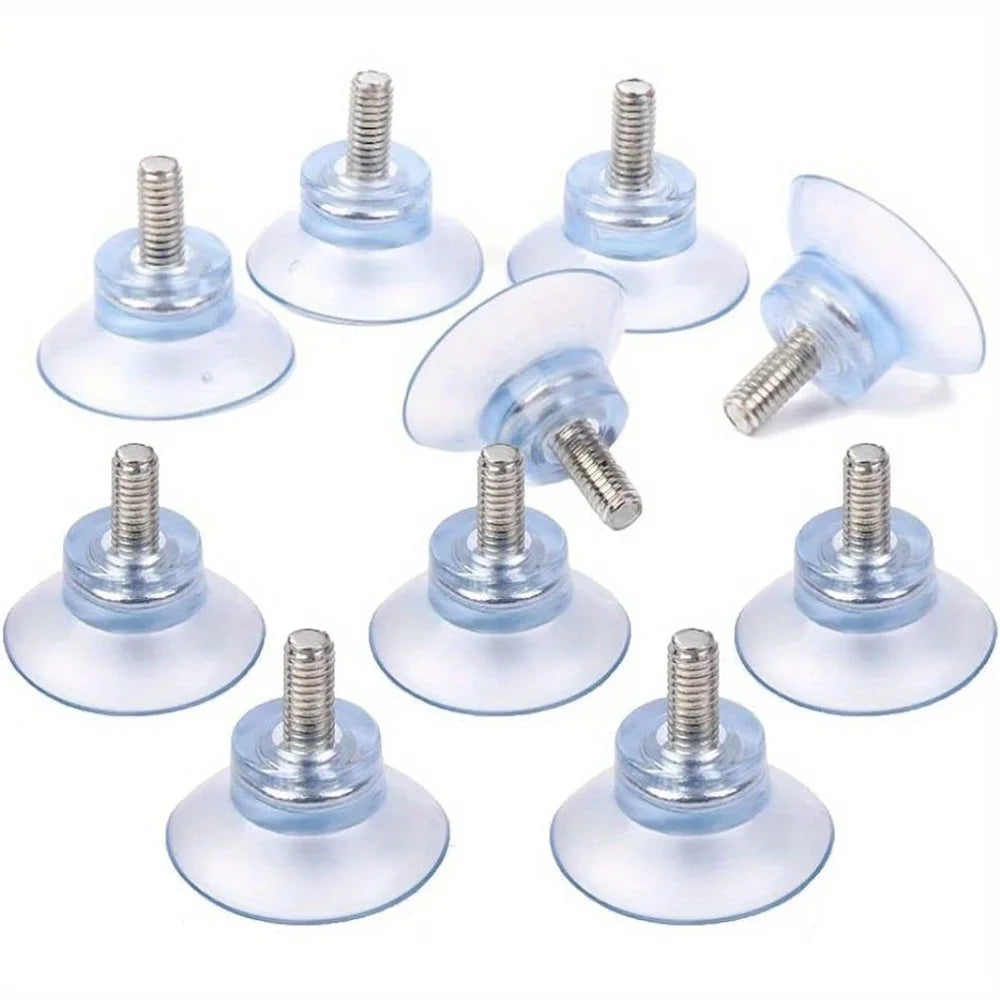 10Pcs M6 Environmentally Friendly PVC Transparent Suction Cups with Screws Replacement Parts for Glass Table Top Suction Cups