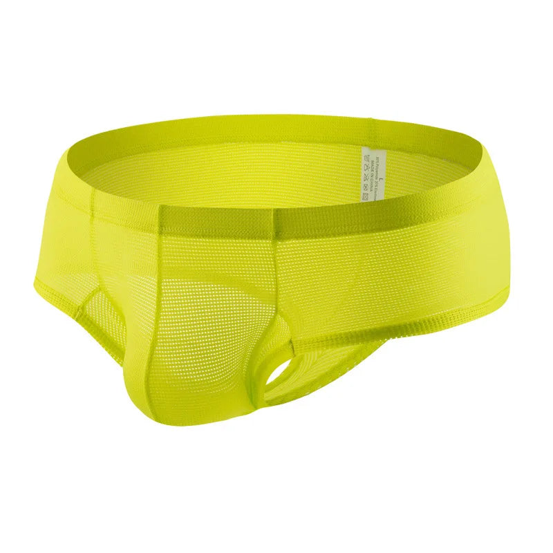 Mens Sexy Mini Boxers Breathable Hole Design Half Back Coverage Fitness Casual Sweat Absorbing All Seasons Daily Sport Wear