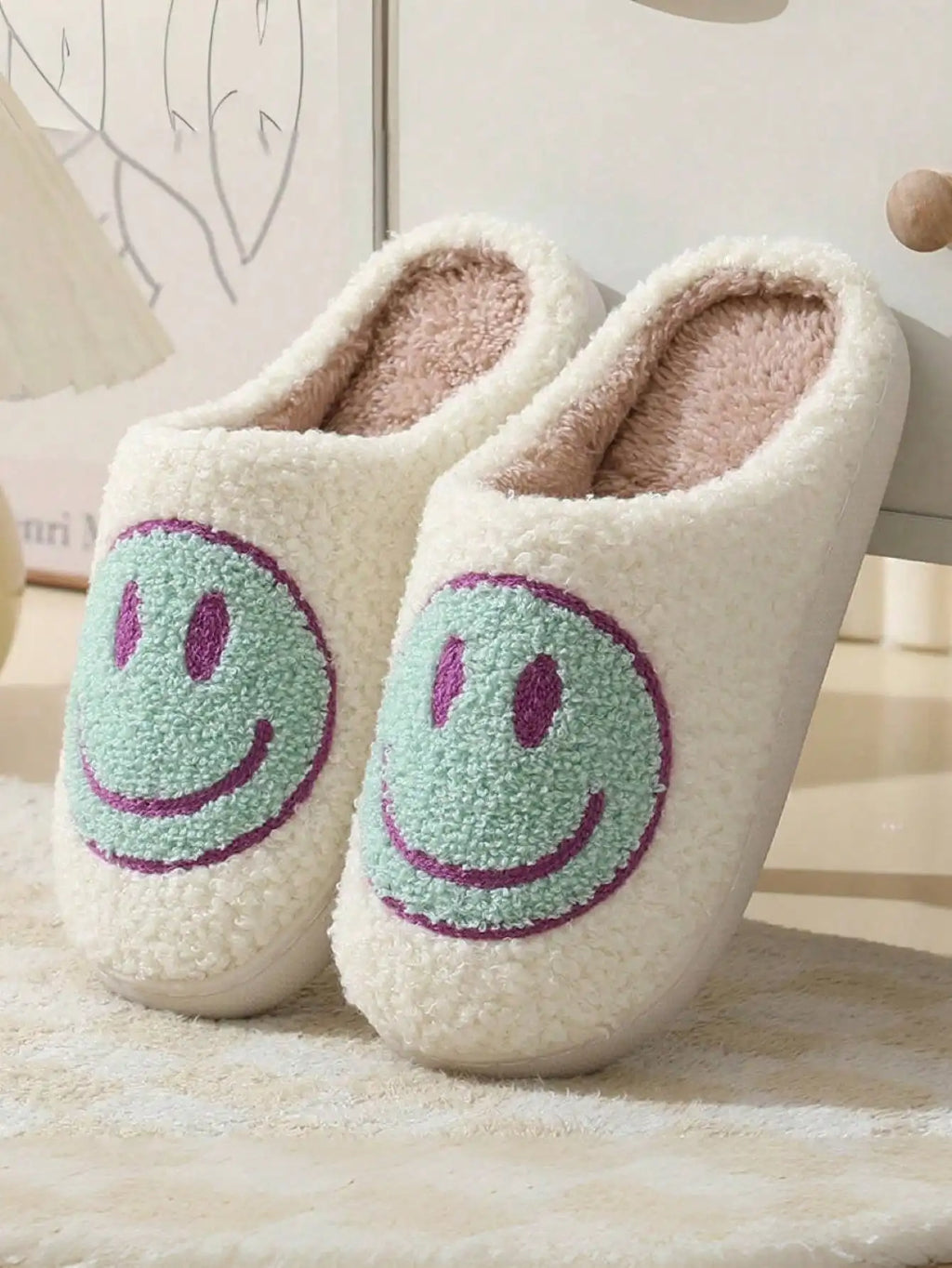 Children's Autumn and Winter Home Indoor Cotton Slippers, Warm Thick-Soled Home Plush Slippers