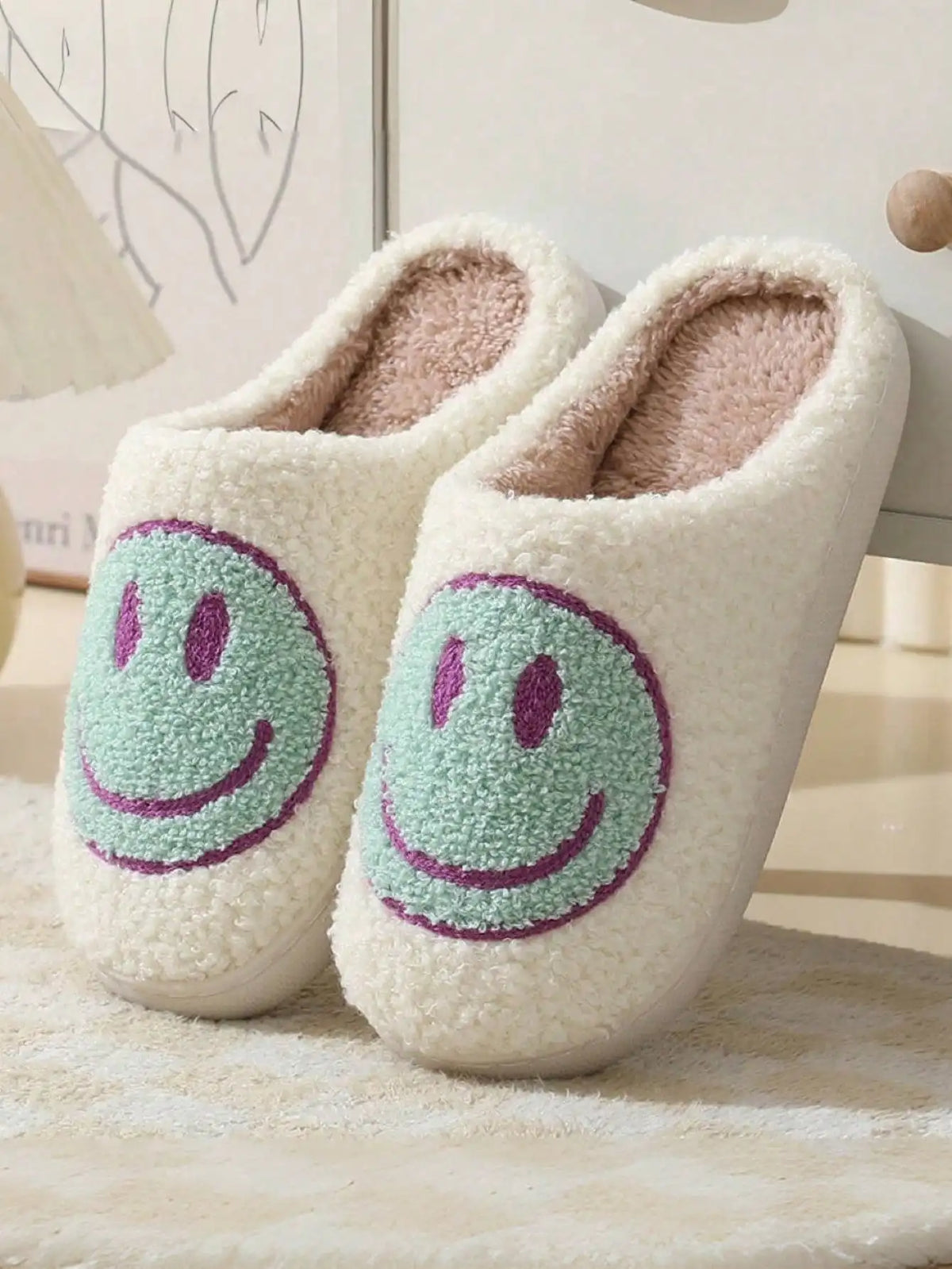 Children's Autumn and Winter Home Indoor Cotton Slippers, Warm Thick-Soled Home Plush Slippers