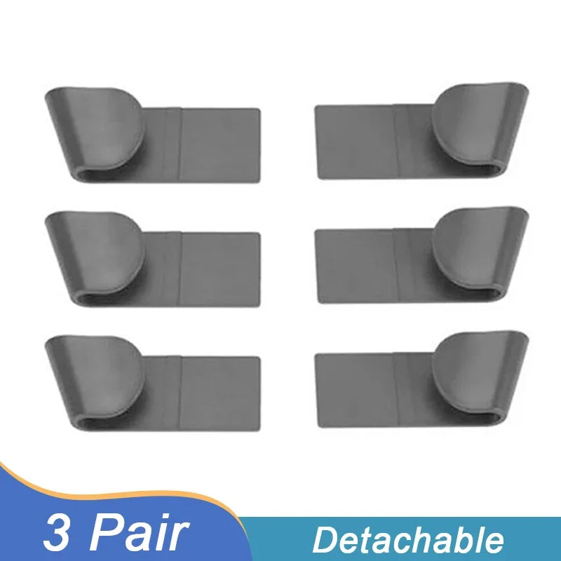 3 Pairs Self-Adhesive Pot Lid Organizer Rack Wall-Mounted No Punching Household Kitchen Storage Holder Pan Lid Pot Cover Racks