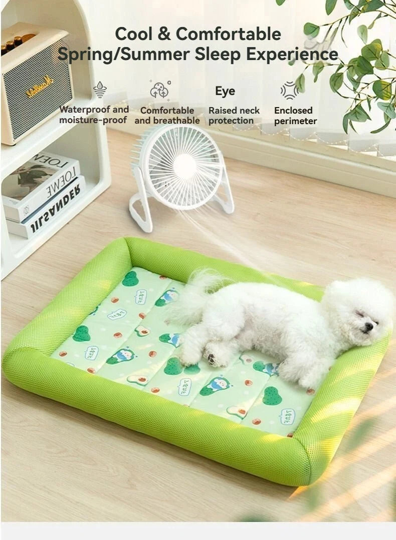 Cool Pet Mat Summer Dog Cooling Pad Breathable Non-stick Hair Waterproof Sleeping Cushion for Large Medium Small Dogs Cats