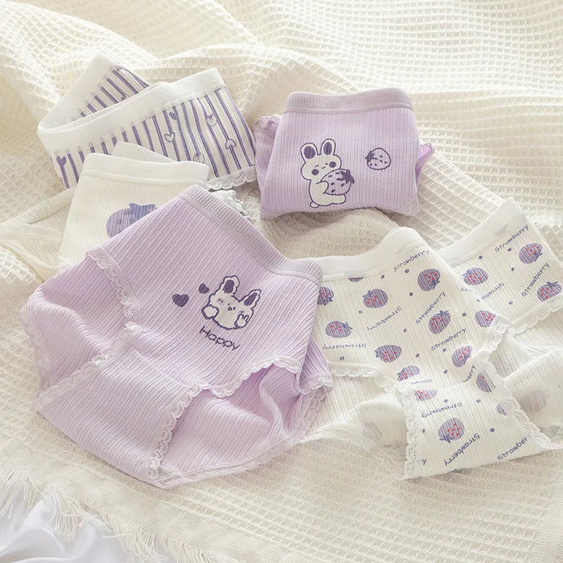 New Underwear Women Cute Rabbit Pattern Panties Girls Briefs Sexy Lingeries Cueca Calcinhas Cotton Shorts Underpants Cute Panty