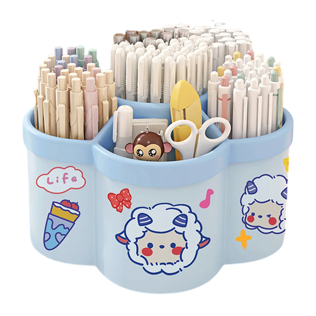 Rotating Pen Holder Desk Organizers Cosmetic Brush Organization Box Large Capacity Pen Storage Box Study Dormitory Accessories
