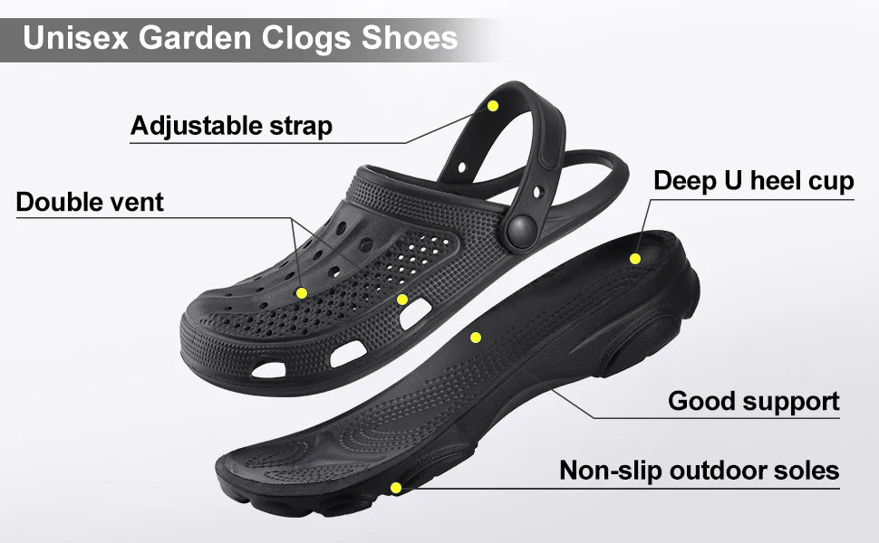 Comwarm Men Clogs Slippers Breathable Garden Sandals Non-Slip Comfort Beach Shoes Men Sandals Indoor Outdoor Casual Fishing Shoe
