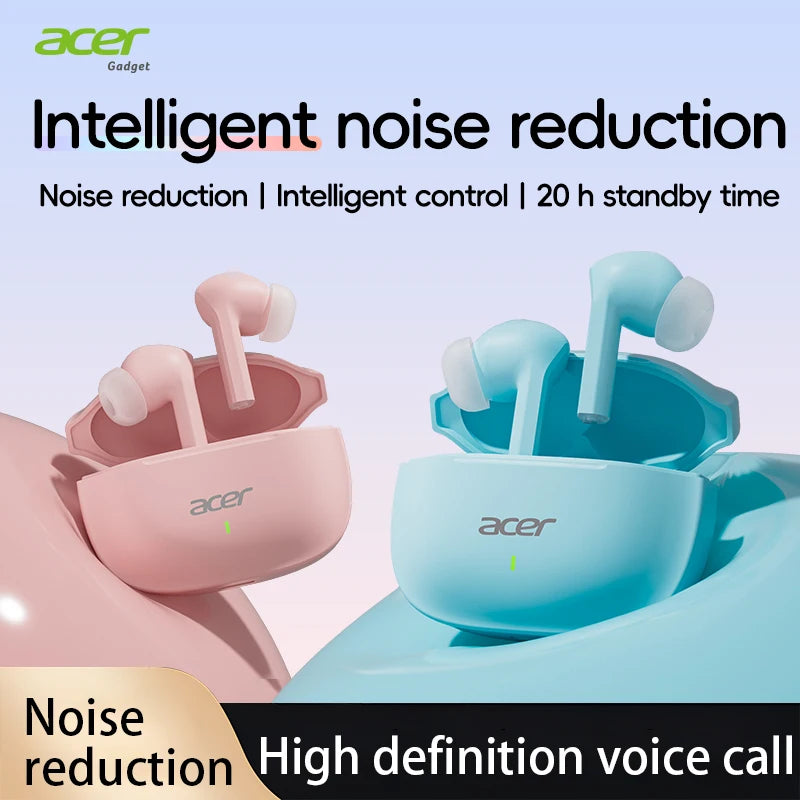 Acer Ohr504 Wireless Bluetooth Headphones, In-Ear Design, Noise Reduction, Comfortable to Wear, Suitable for Sports and Running, Compatible with Mobile Phones, Tablets, and Laptops, Women's Model, Multiple Colors