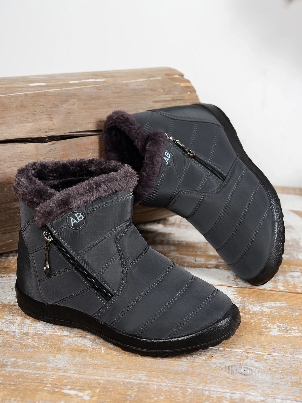 Women High‑Top Cotton Winter Boots Warm Anti‑Slip Slip‑on Loafers Soft Plush Lined Comfort Casual Outdoor Daily Women Shoes