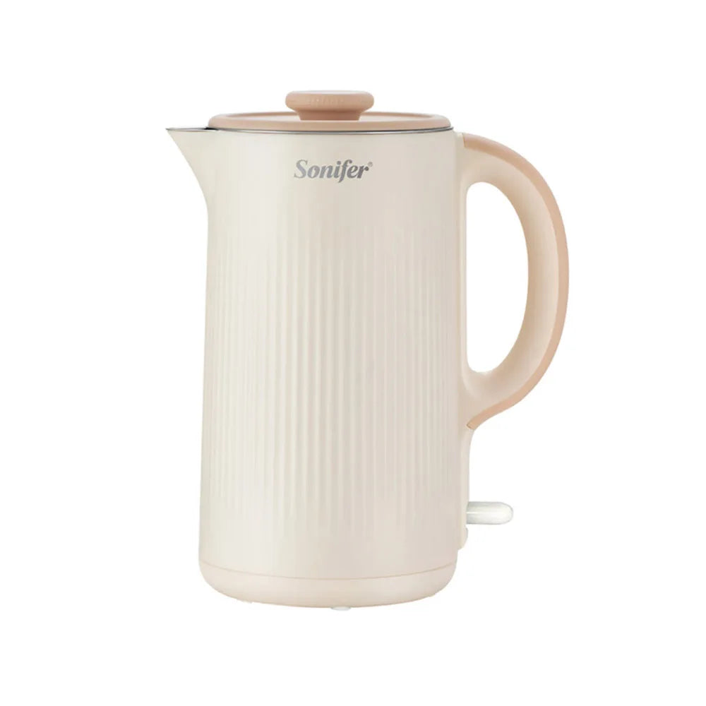 304 Stainless Steel Electric Kettle Household Double Wall Design 1.7L 1500W Cordless Frosted Housing