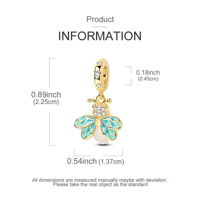 Original 925 Sterling Silver Charm Bead Golden Series Zircon Pendant Fit Original Bracelet Necklace For Women DIY Jewelry Gift