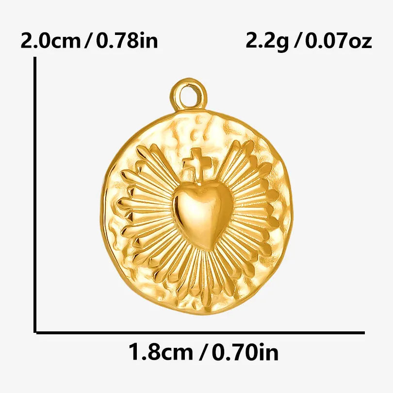6pcs/Mix Classic Gold/Silver Color Heart Shaped Cross Irregular Shaped Pendant Stainless Steel Diy Women Necklace Accessories