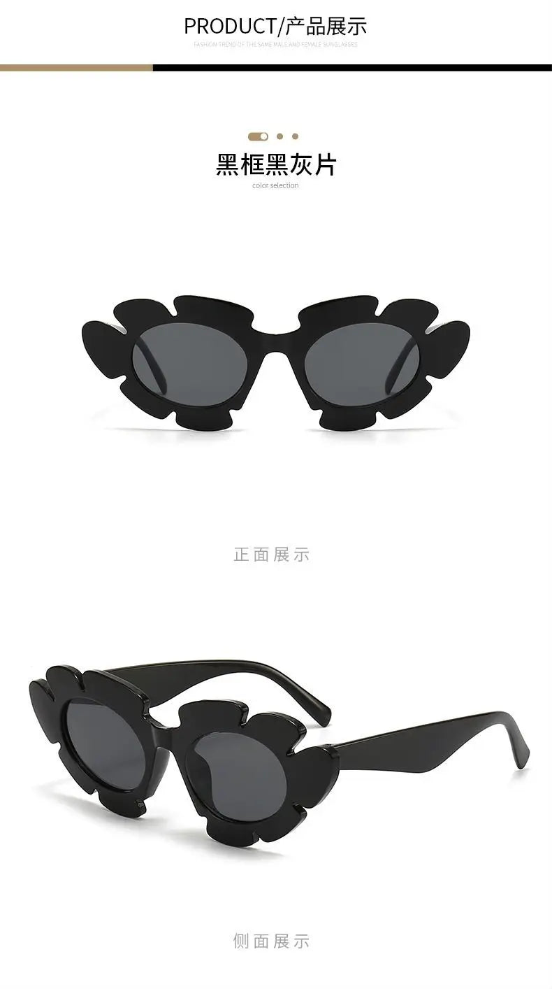 Fashion Cat Eye Candy Colors Sunglasses Women Retro Brand Designer Flower Shape