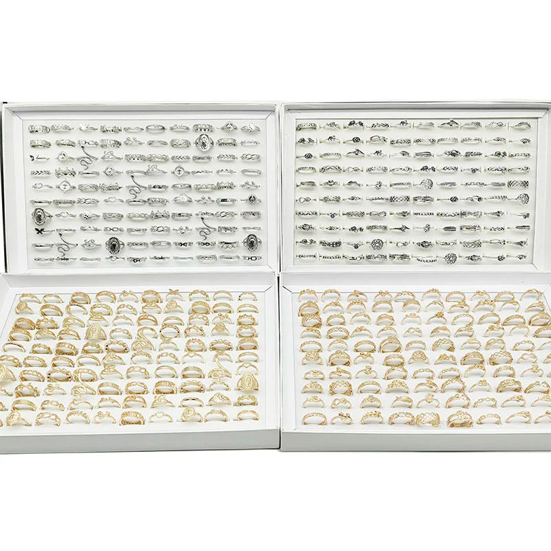 30pcs/Lot Factory Wholesale Dropshipping Antique Design Finger Rings Set Mix Style Women All Match Gift Party Bar Decorate Girl