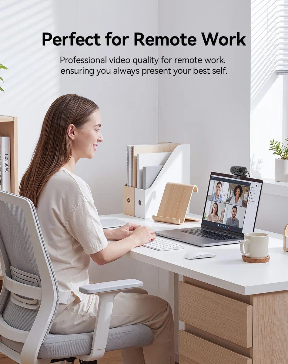 4K/2K/1080P Webcam EMEET C100 USB Computer Camera for Living/ Video Call/ Conference