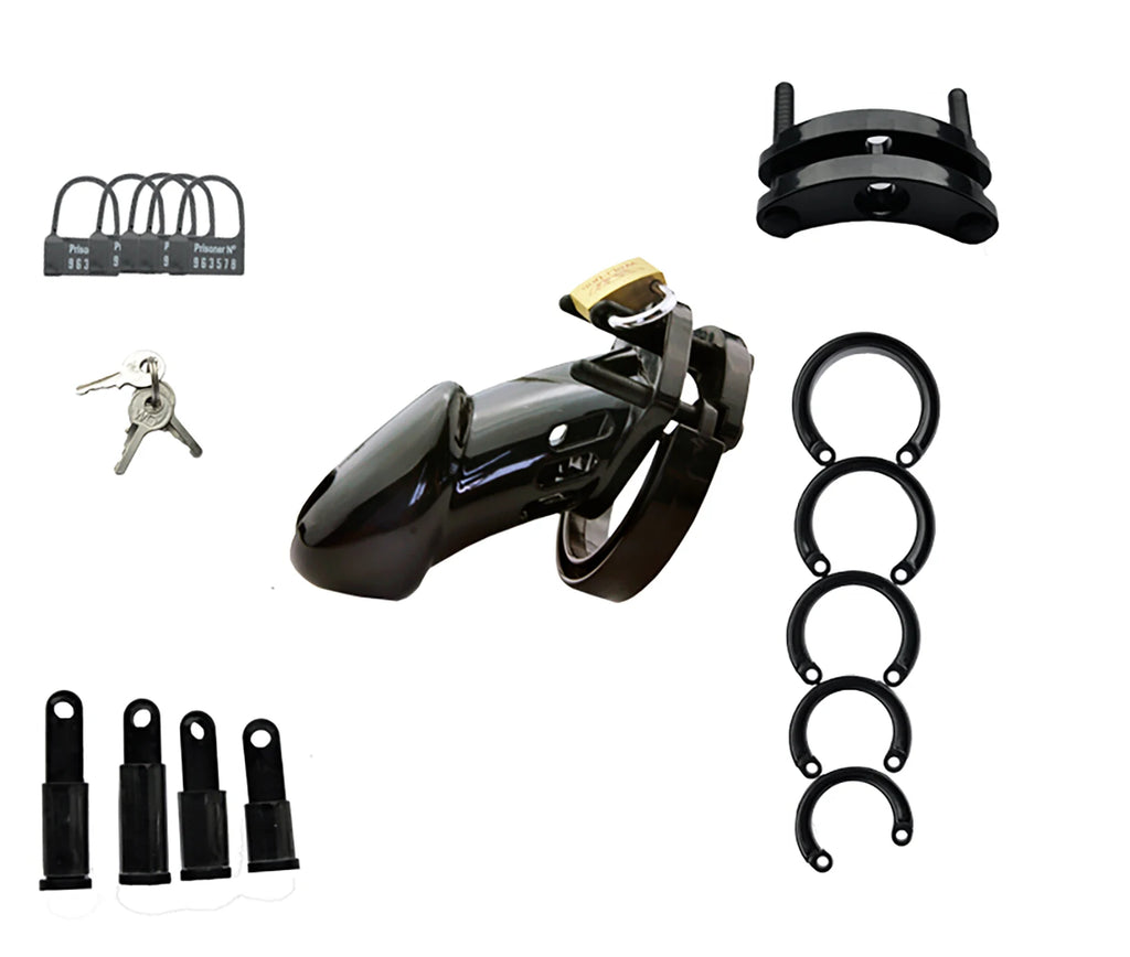 Plastic Urethra Chastity Lock with 5 Snap Ring Penis Bondage Adult Men's Chastity Cage Cock Restriction BDSM Abstainer Sextoys