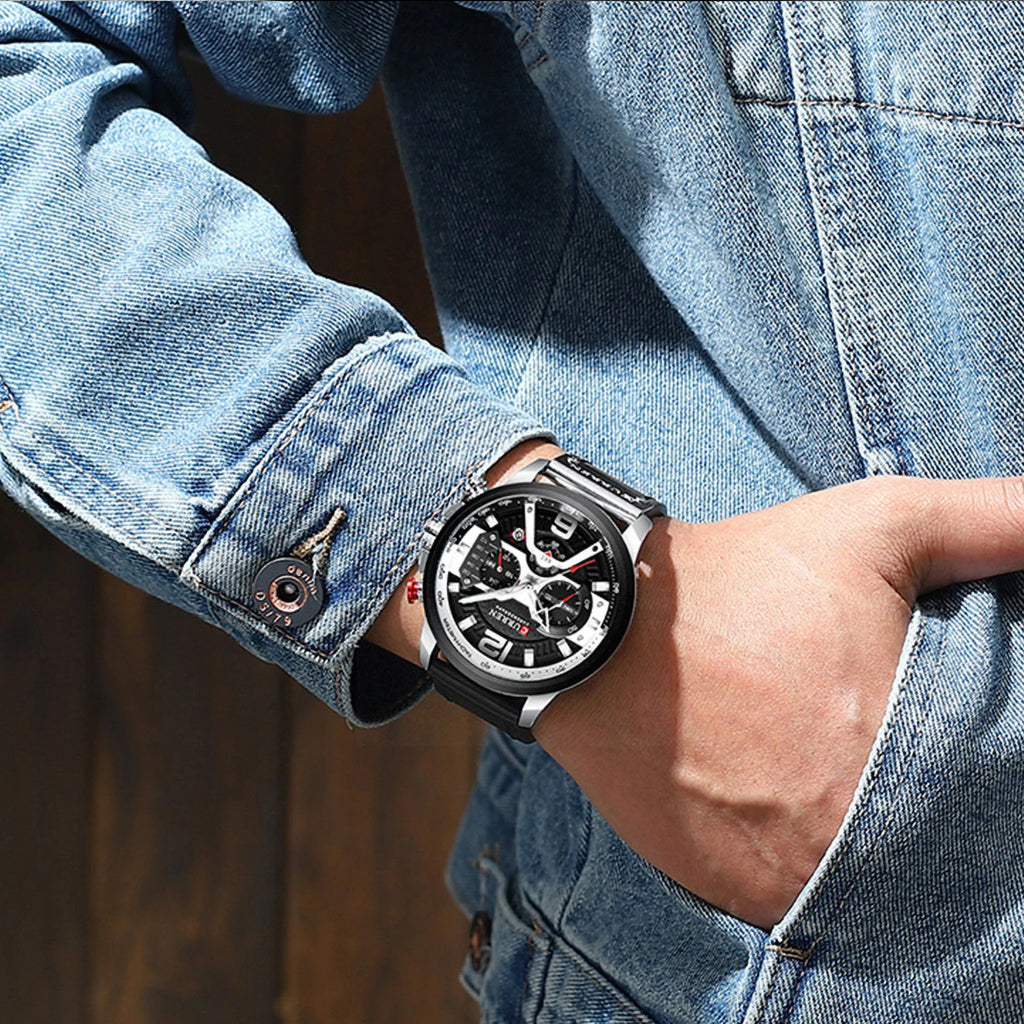 Casual Sport Watches for Men Top Brand Luxury Military Leather Wrist Watch Man Clock Fashion Chronograph Wristwatch relógio