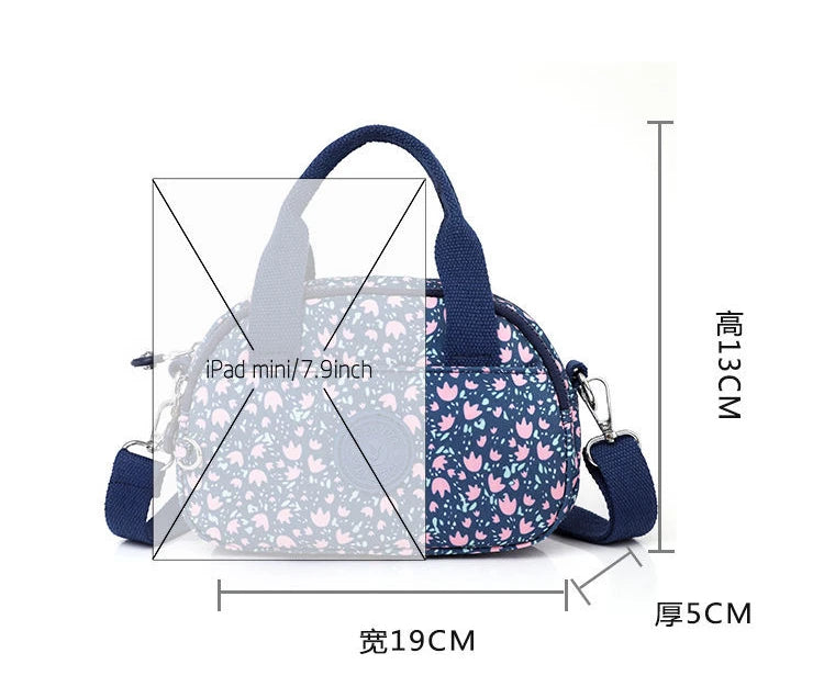 New Nylon Canvas Bag Large Bag Waterproof Shopping Bag Large Capacity Floral Shoulder Handbag Women Bag Mother Bag