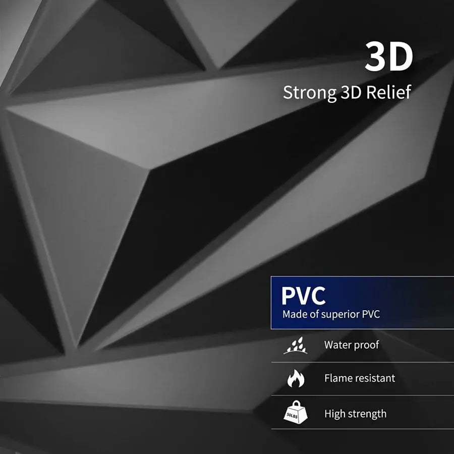 (pack of 12)Decorative 3D wall panel with diamond design, 30.48 cm x 30.48 cm