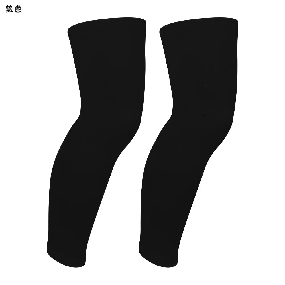 1Pair Long Compression Leg Sleeves for Kids, Comfortable Non-Slip UV Protection Brace Support for Basketball Running Cycling