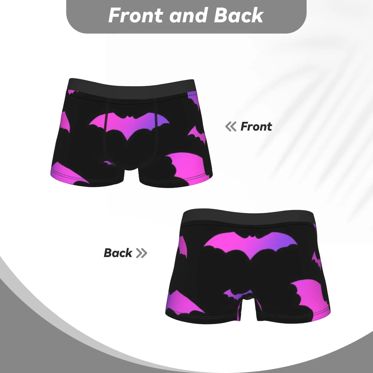 Neon Purple Bat Seamless Pattern  Underpants Breathbale Panties Man Underwear Print Shorts Boxer Briefs