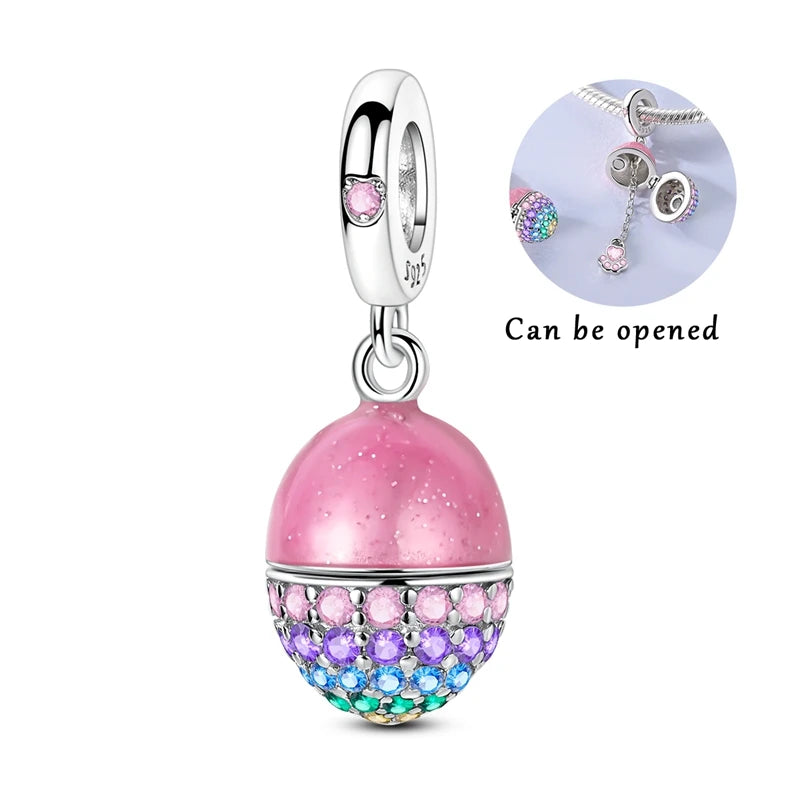 New Original Charm Beads 925 Sterling Silver Butterfly Hot Air Balloon Dangle For Bracelet Women Girl Fine DIY Jewelry Gift