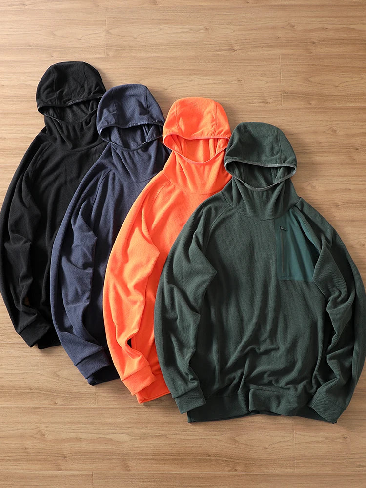 Blazebaron Men's Hoodie Sweatirt Micro Velvet Me Texture Casual Spring Autumn Loose Fit Pure Color Busin Casual