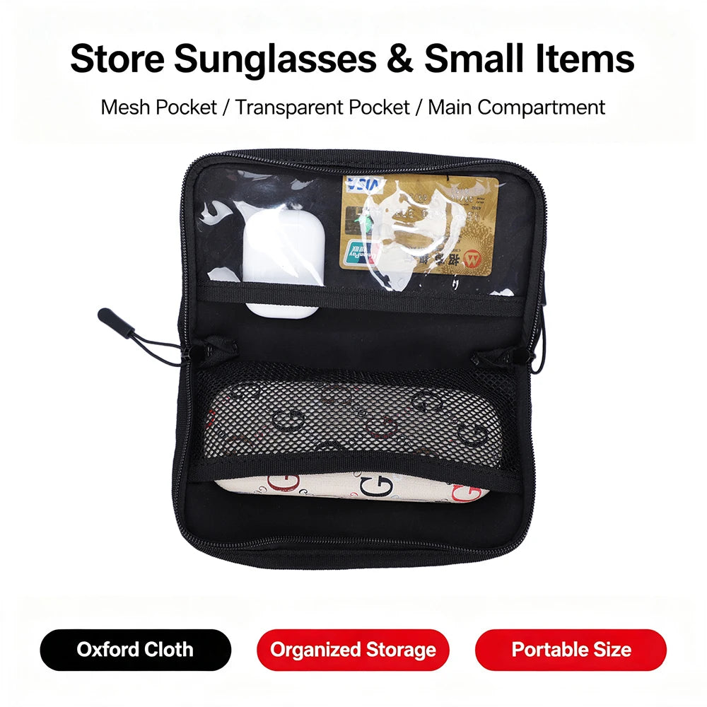 Roll Bar Sunglasses Holder Bag for Jeep Wrangler JL JK JT TJ Sports Sahara Rubicon Unlimited 2007-2026 Storage Accessories
