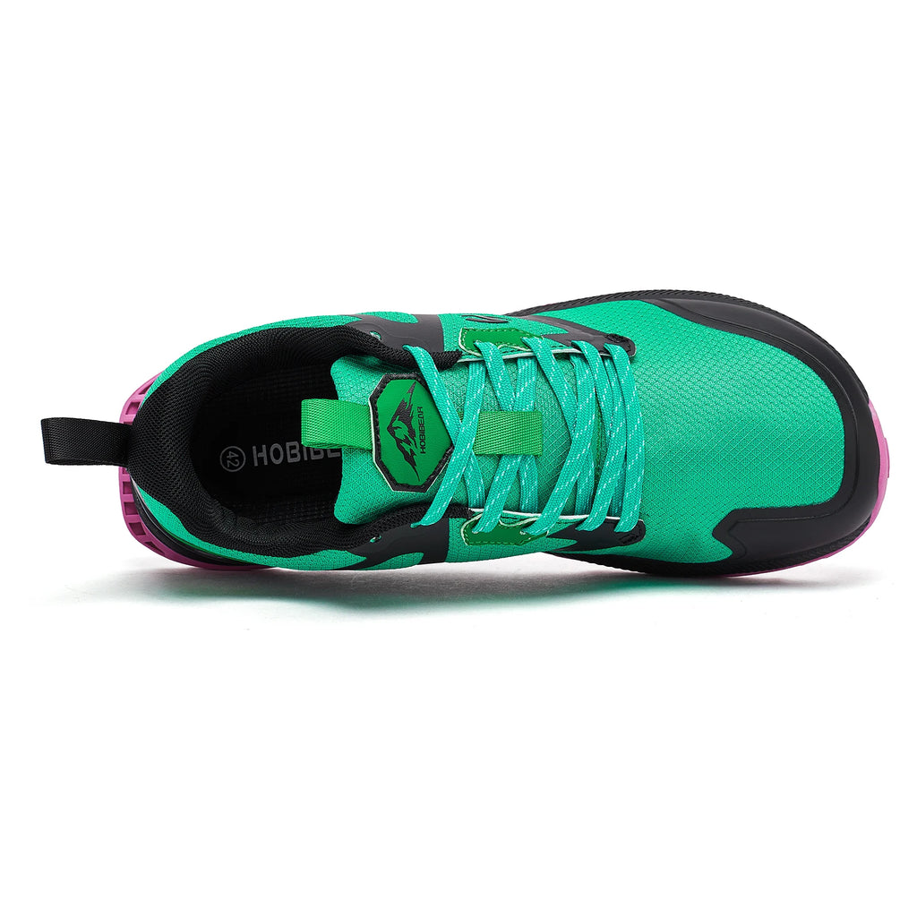HOBIBEAR Unisex Hiking Shoes Women Men Trail Running Outdoor Sneakers Artificial Leather Non Slip Lace-Up Walking Shoes