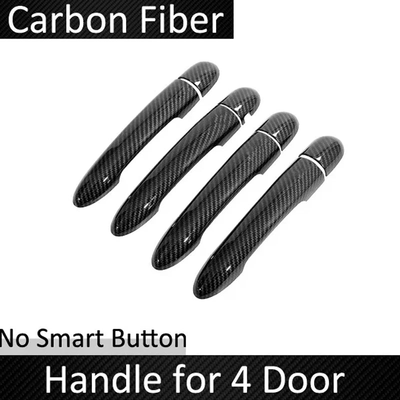 Car Door Handle Covers For Renault Megane II MK2 2003~2007 2008 Imitation Carbon Fiber Or Chrome Door Auto Stickers Accessories