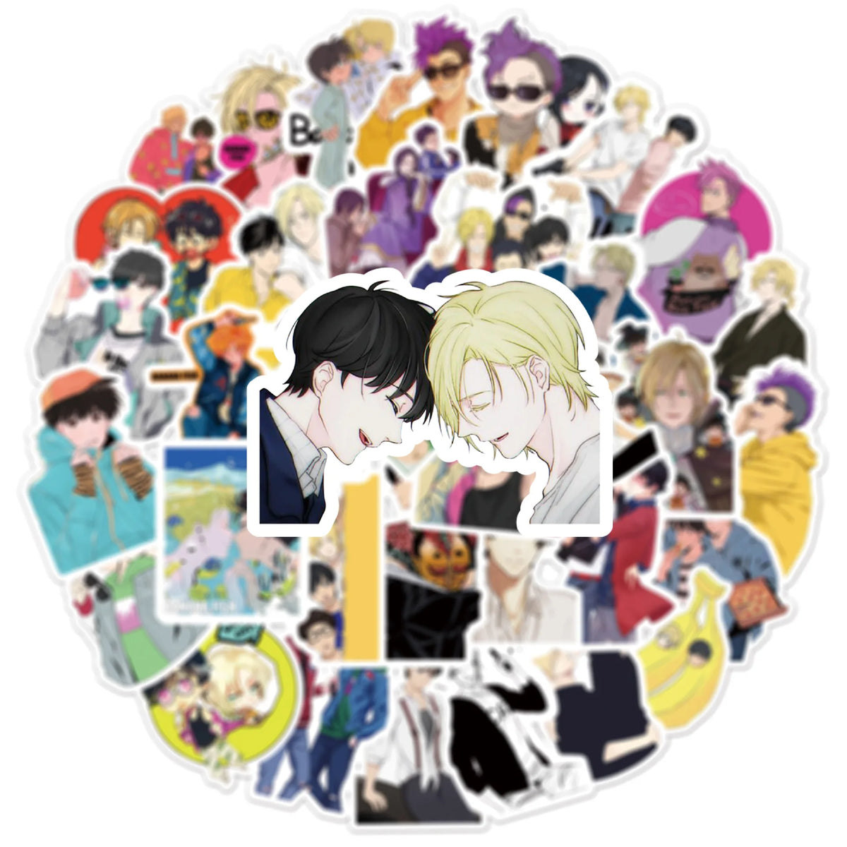 50Pcs BANANA FISH Graffiti Stickers Water Bottle Laptop Phone Bicycle Luggage Case Skateboard Children Adult Sticker