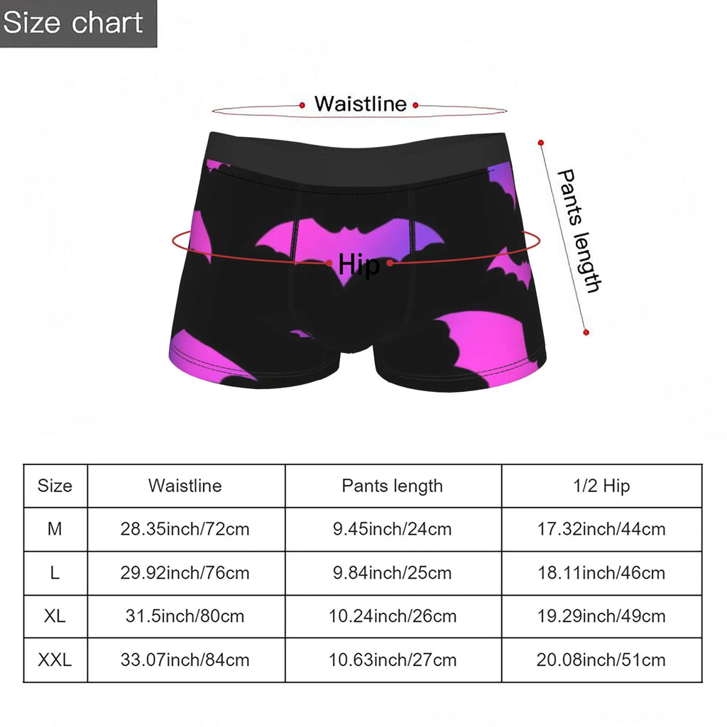Neon Purple Bat Seamless Pattern  Underpants Breathbale Panties Man Underwear Print Shorts Boxer Briefs