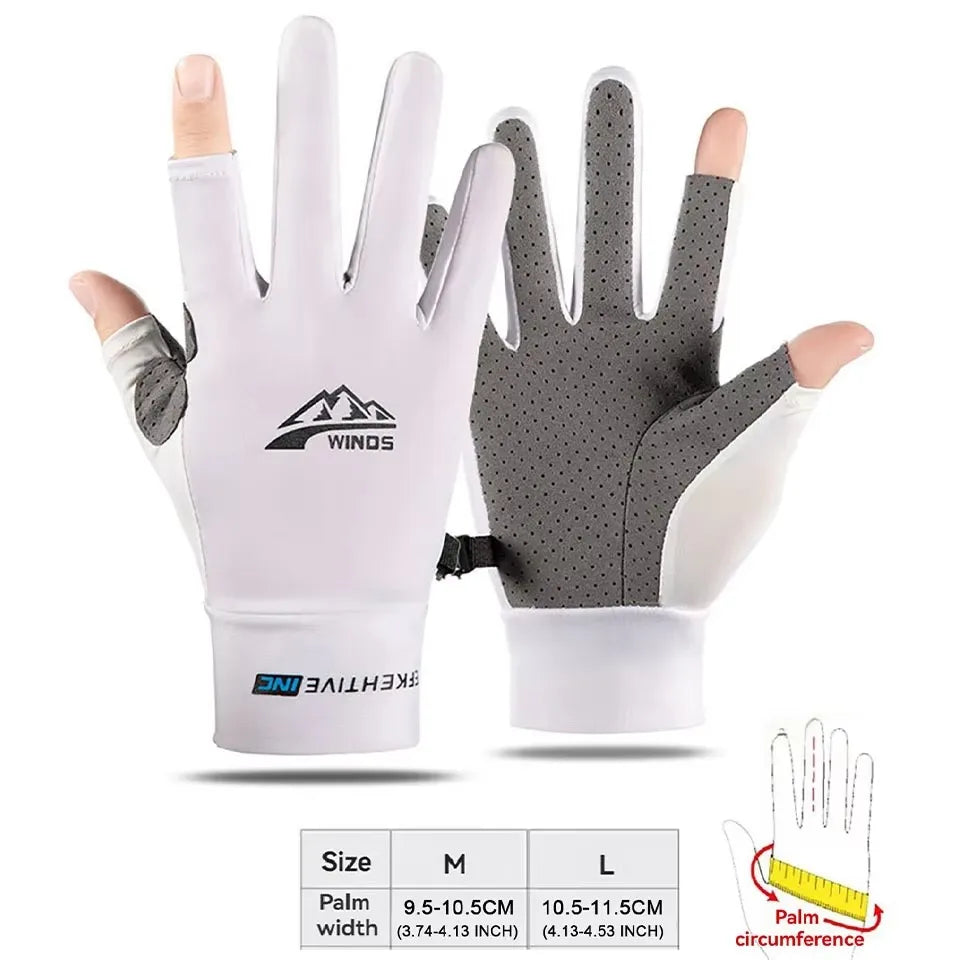 GTUBIKE Fingerless Gloves for Men Women UV Sun Protection Half Finger Glove for Fishing Paddling Sailing Rowing Sports Gloves