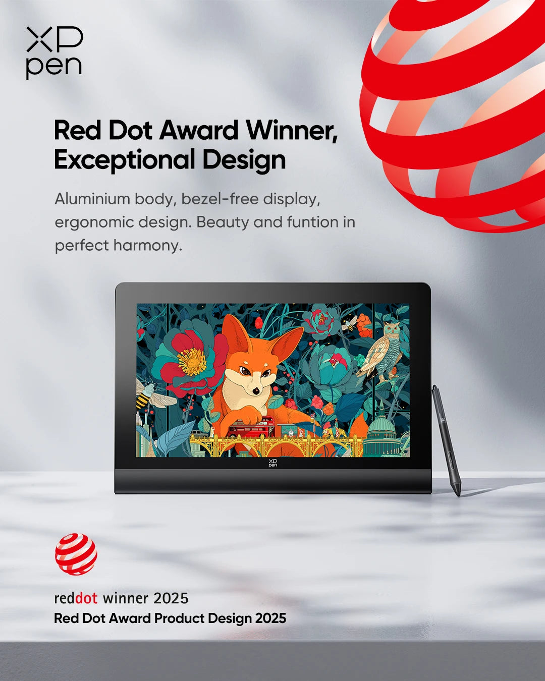 XPPen Artist Ultra 16 4K OLED Graphic Monitor New Touch-screen Drawing Display with Dual X3 Pro Stylus for 3D Modeling Animation