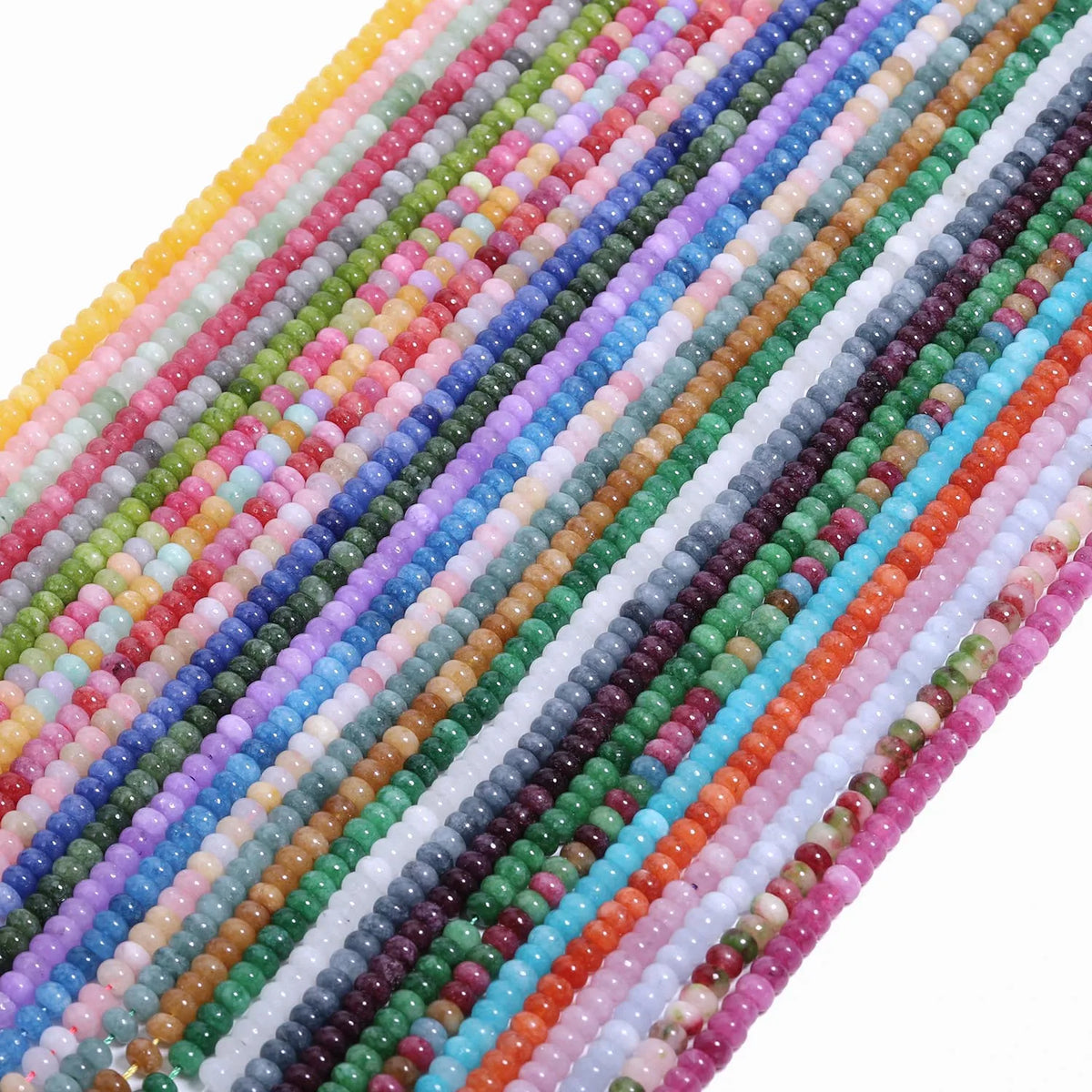 4x6mm Abacus Shape Jade Stone Beads Multicolor Mixed Spacer Beads for Jewelry Making Handmade DIY Bracelet Necklace Pendant