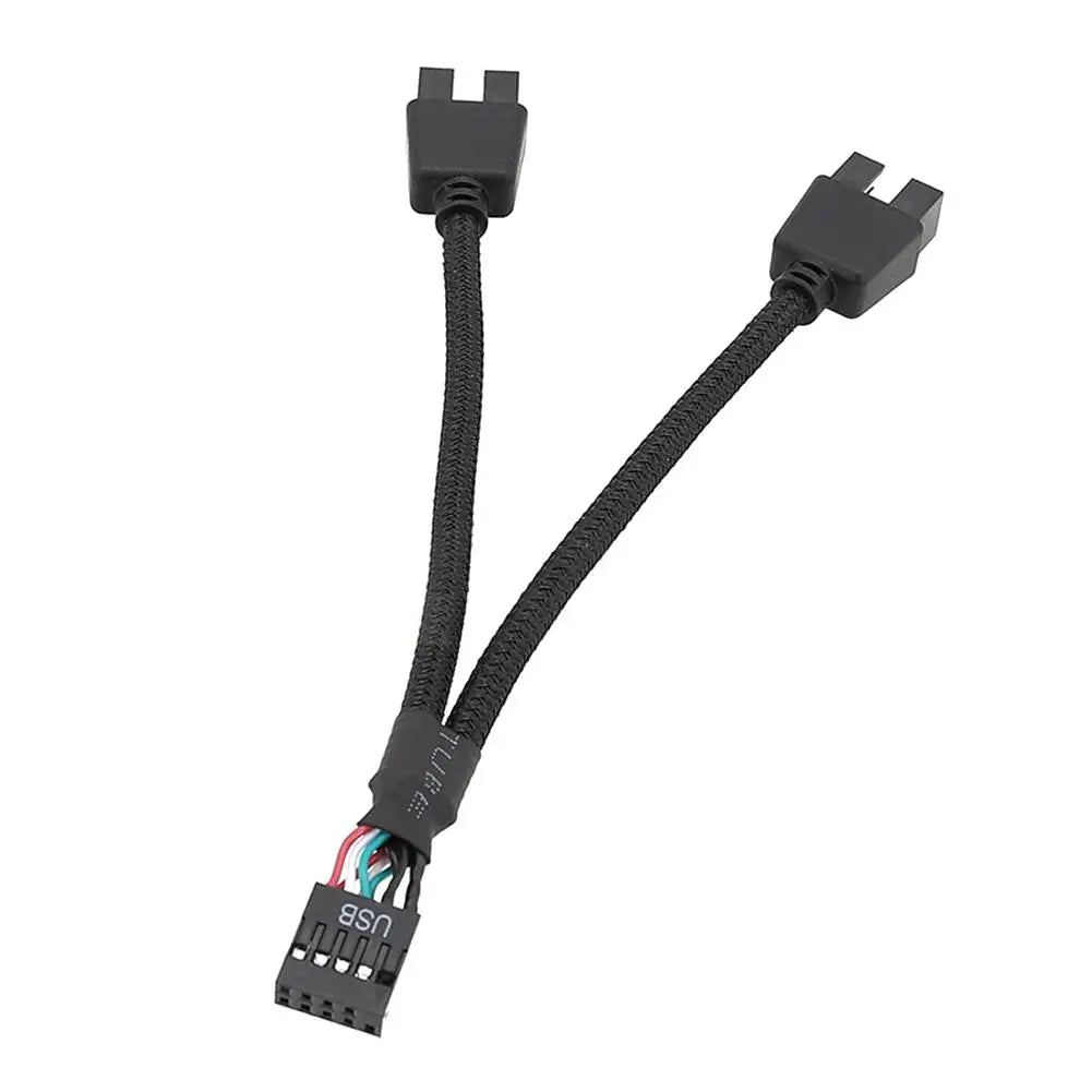 12cm Computer Motherboard USB Extension Cable 9 Pin 1 Female To 2 Male Y Splitter Audio HD Extension Cable For PC