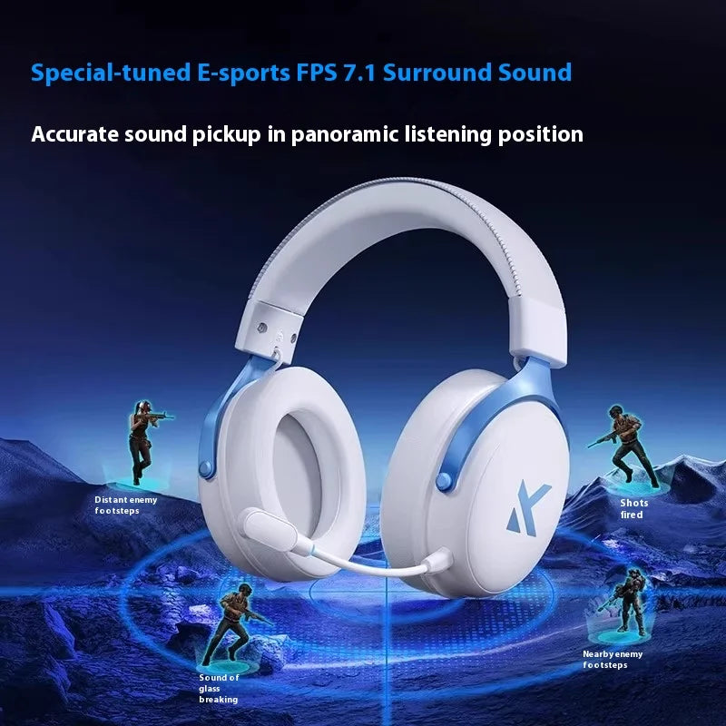 MCHOSE V9 Pro2 Gaming Headset, Over-Ear Quad-Mode Wireless Bluetooth Headphones for PC with Microphone (Delta Style)