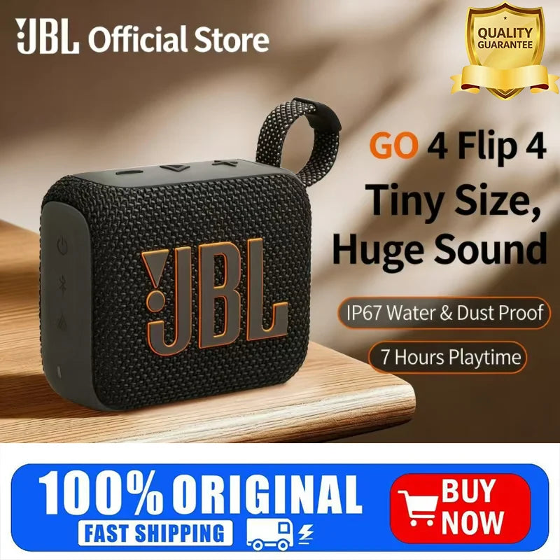 Coluna Mini Bluetooth Sem Fios JBL GO 4 Som Portátil à Prova de Água para Exterior e Casa com Subwoofer