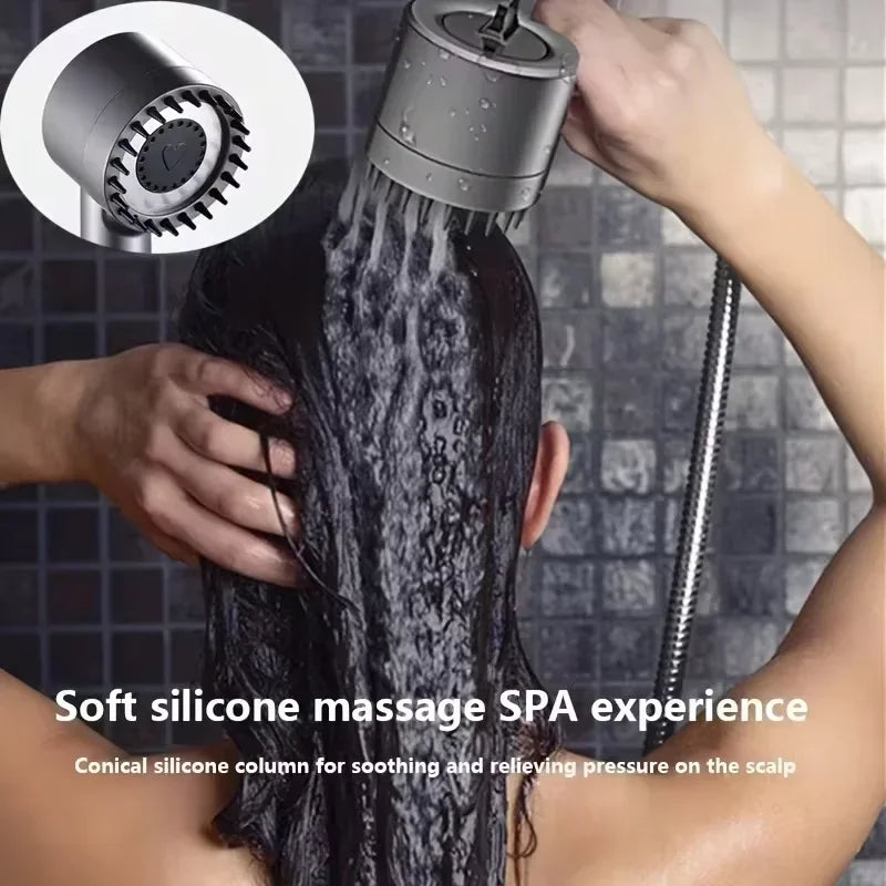 High Pressure ShowerHead 4 Modes Water Saving with Filter for HardWater Adjustable Spray with Massage Bathroom Shower New