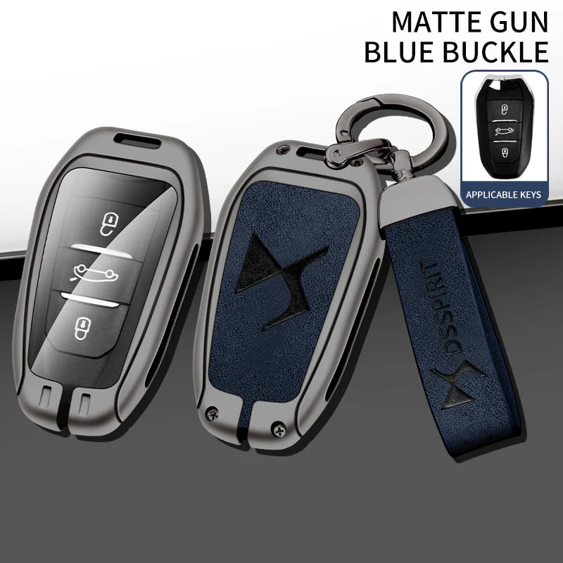 Zinc Alloy Car Key Case Cover Shell for DS DS7 DS5 DS6 DS9 New Energy DS4 Dias Protective Key Chain Bag Keyless Auto Accessories