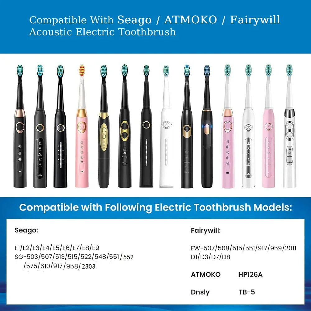 Tooth Brush Head For Seago-507B/908/909/917/610/659/719/910/575/551/548 Electric Toothbrush Deep Clean Dupont Bristle Brush Head