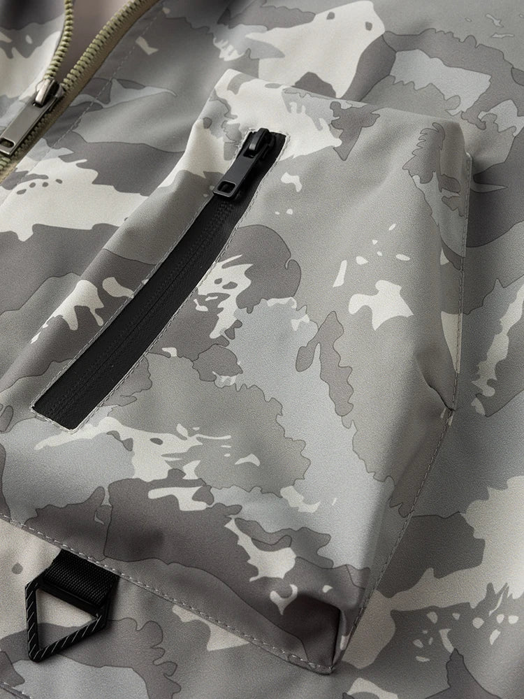 Outdoor Men's Camouflage Tactical Jacket Spring Autumn Lightweight Waterproof Windproof Breathable Mountaineering Fishing Jacket