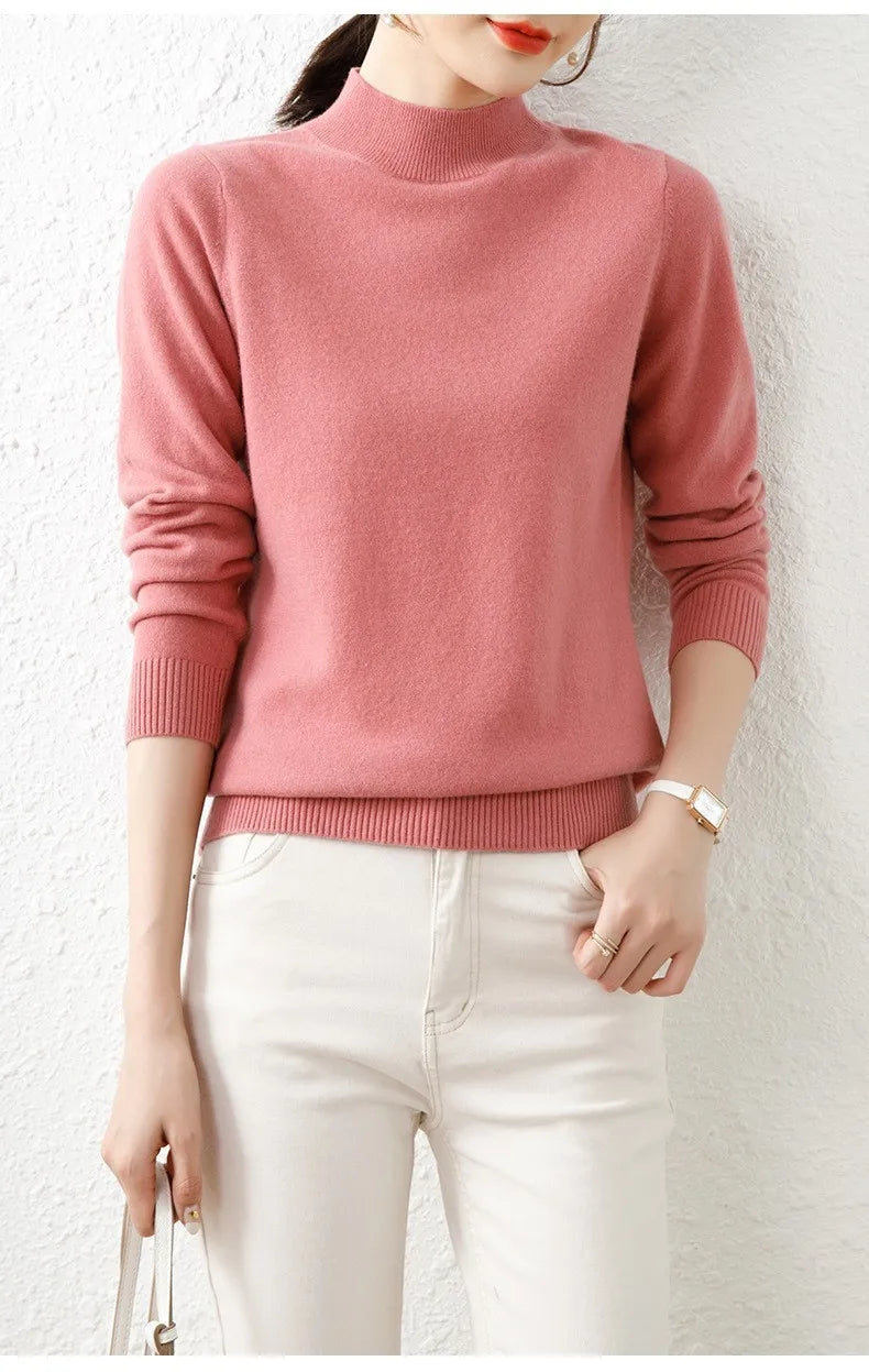 Autumn Winter Bottom Turtleneck Sweaters Women Fashion Chic Pullover Slim Long Sleeve Knitted Jumpers Soft Warm Pull Femme Top