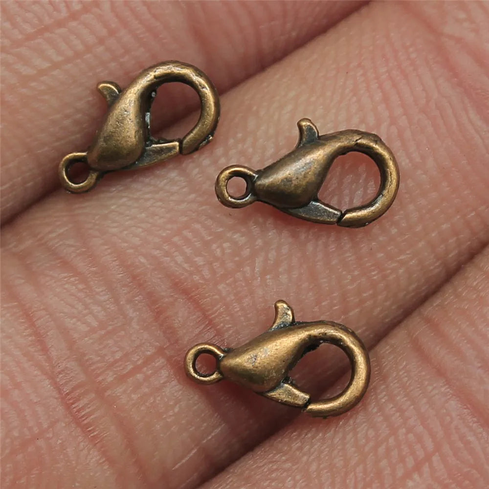 50pcs 8 Colors 12mm 10mm Metal Alloy Lobster Clasp Hooks For Necklace & Bracelet Chain DIY Fashion Jewelry Findings