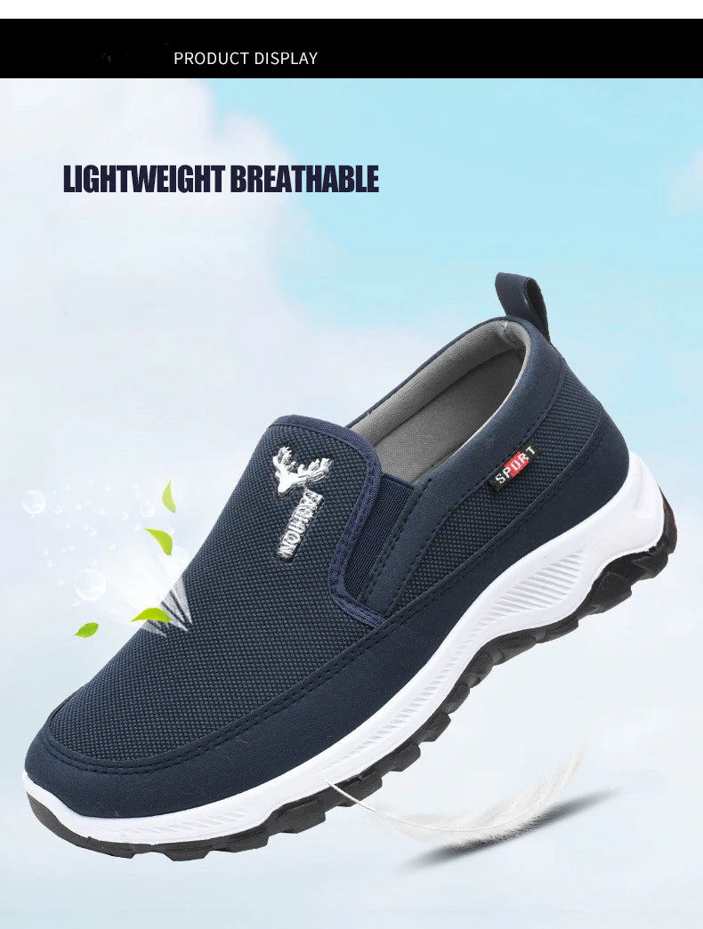 Men Running Hiking Sneakers Breathable Orthopedic Travel Plimsolls Slip On Comfortable for Outdoor Activity Hiking Walking