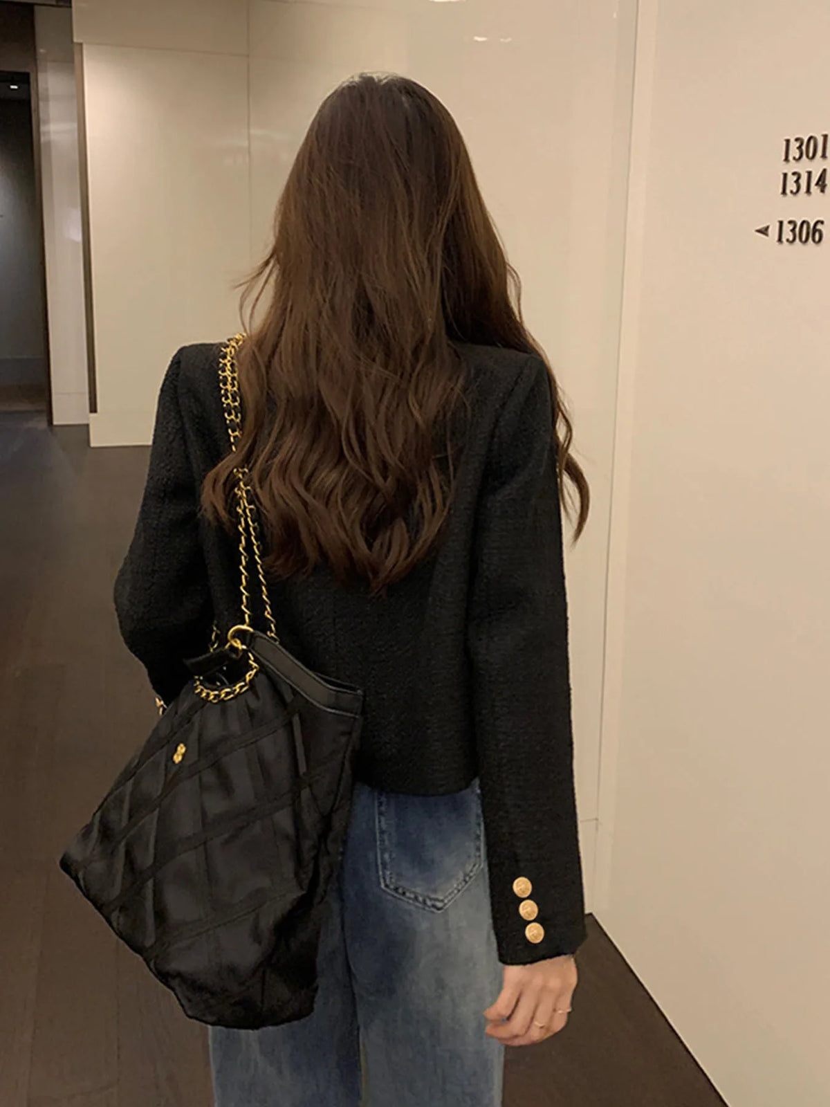French Wool Tweed Coat Fashion High-end Gold Button Short Slim Temperament Spring and Autumn Korean Coats Women Jacket New