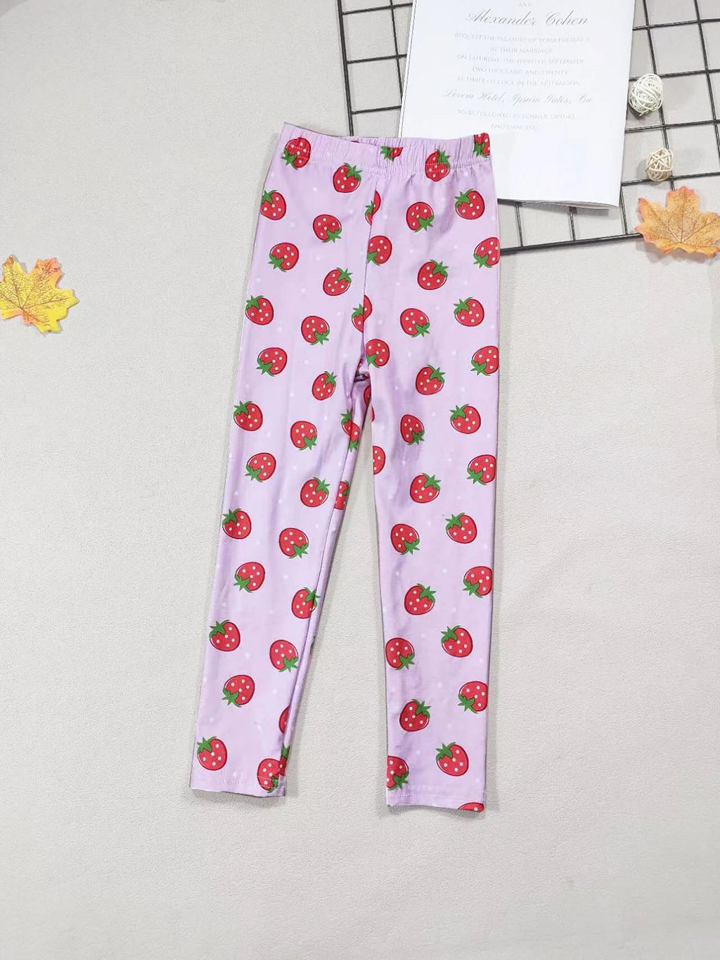 Girls' Leggings Fashion Cartoon Tight Pants Spring and Autumn Baby Girls Slim Fit Flower Leggings Summer Children's Pants