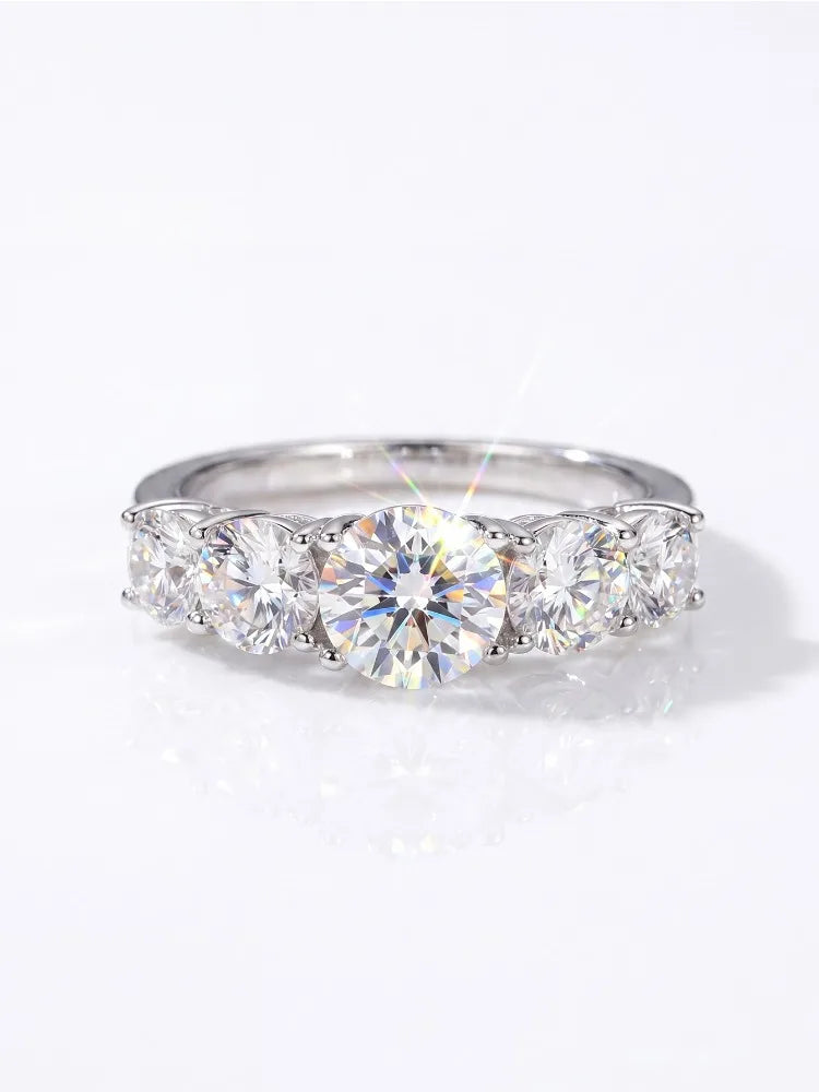 925 Sterling Silver Sparkling 1CT Real Moissanite Diamond Ring for Women Wedding Original High Quality Fine Jewelry